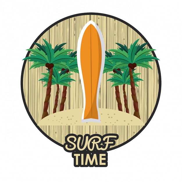 Vector tarjeta de tiempo de surf