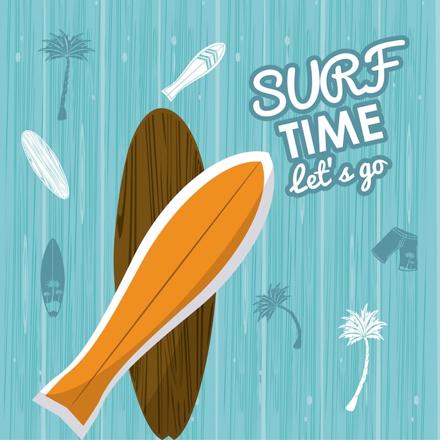 Tarjeta de tiempo de surf