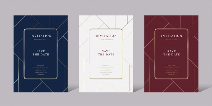 Vector tarjeta de vector de invitación de lujo vintage