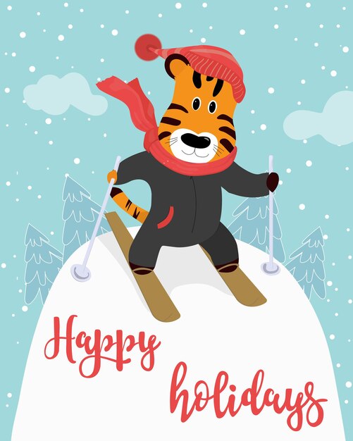 Tarjeta de vector de Navidad o año nuevo.