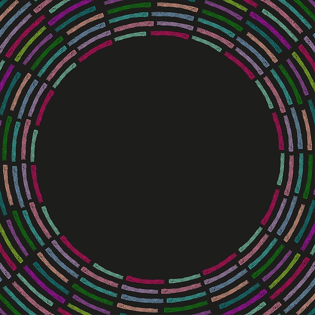 Tarjeta vectorial decorativa con borde redondo de coloridas rayas ornamentales abstractas