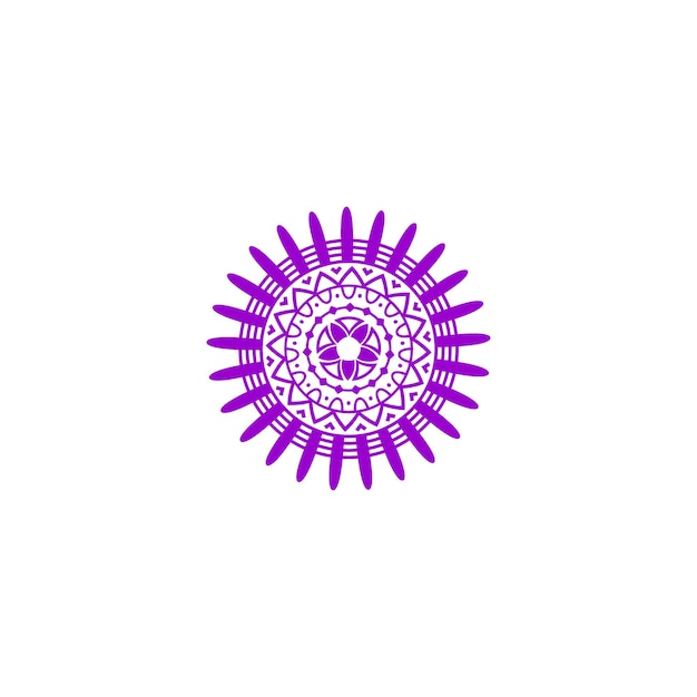 tarjeta vectorial del elemento mandala púrpura