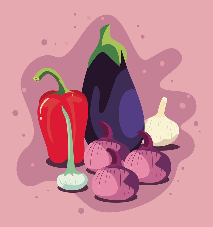 Vector tarjeta de verduras saludables