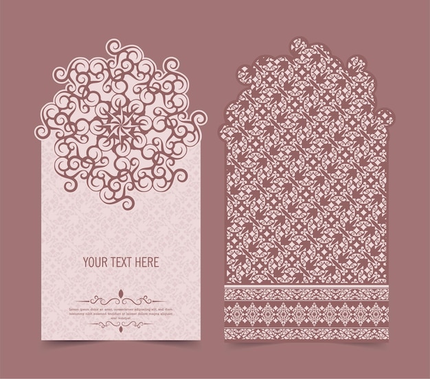 Tarjeta vertical con diseño de mandala.