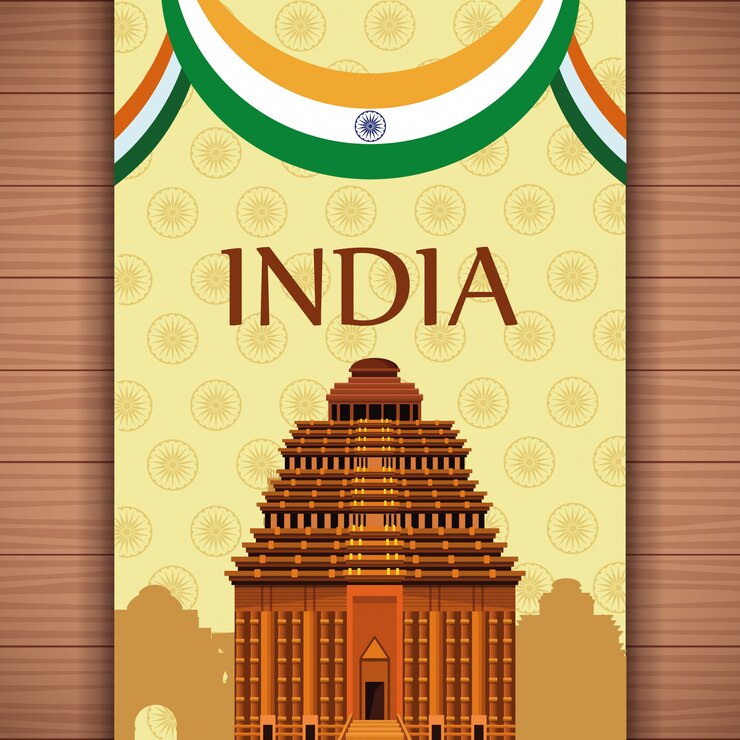 Vector tarjeta de viaje india