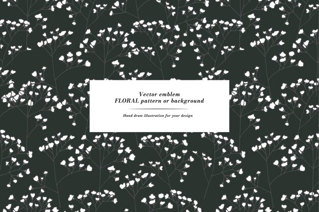 Tarjeta vintage con flores de gipsófila Corona floral Marco floral para floristería con diseños de etiquetas Tarjeta de felicitación floral de verano Fondo floral para envases de cosméticos