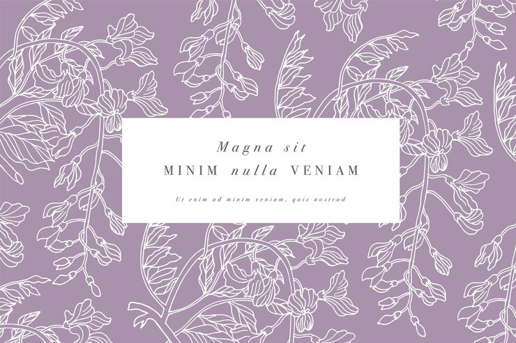 Tarjeta vintage con flores de glicina
