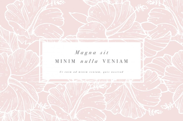Tarjeta vintage con flores de hibisco. Guirnalda floral Marco de flores para flores con diseños de etiquetas. Tarjeta de felicitación floral rosa de verano. Fondo de flores para el envasado de cosméticos.
