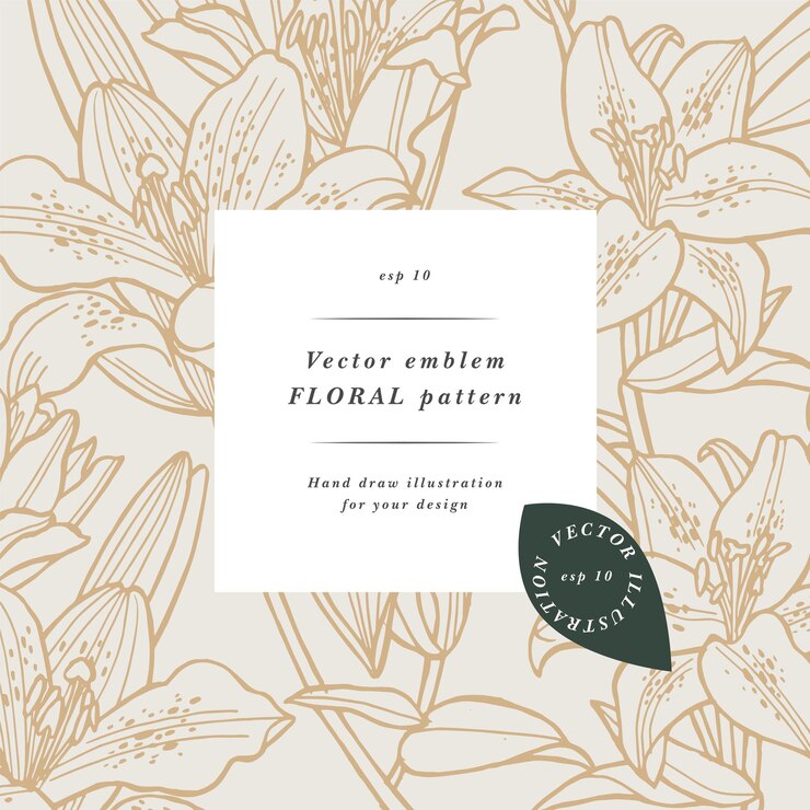Tarjeta vintage con flores de lirio. Guirnalda floral. Marco de flores para florería con diseños de etiquetas. Tarjeta de felicitación de lirio floral de verano. Fondo de flores para envases de cosméticos.