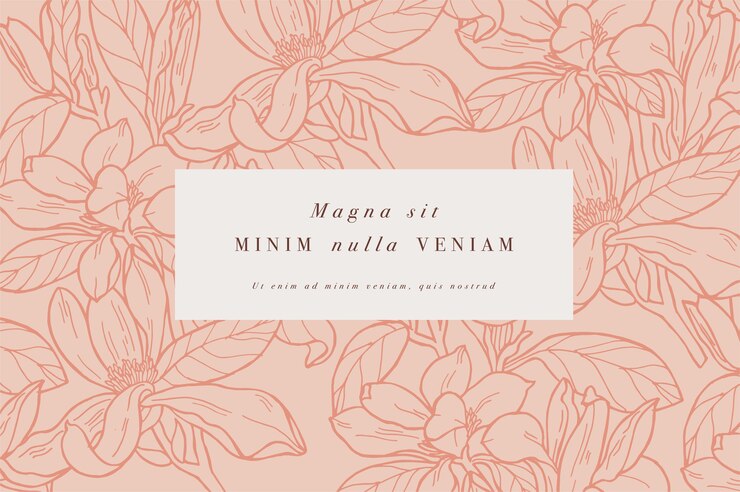 Tarjeta vintage con flores de magnolia.