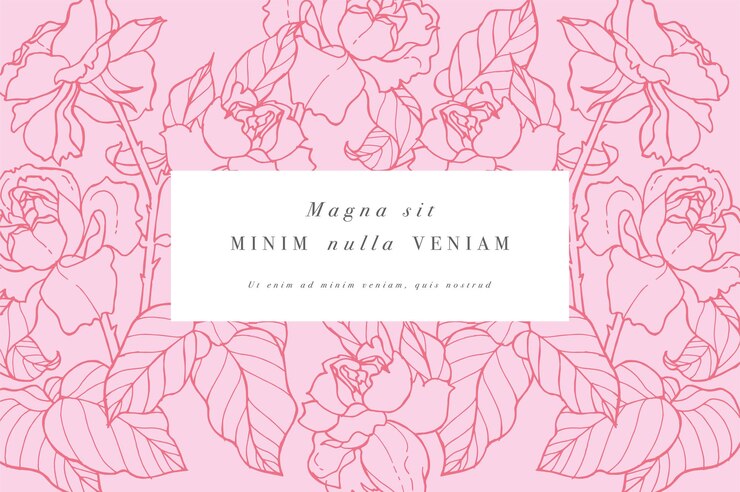 Tarjeta vintage con flores rosas. Guirnalda floral.