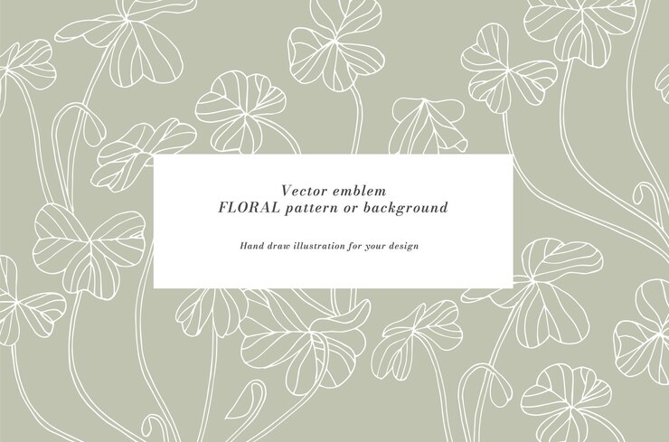 Tarjeta vintage con planta de trébol Guirnalda floral Marco de flores para floristería con diseños de etiquetas Fondo de flores para envases de cosméticos