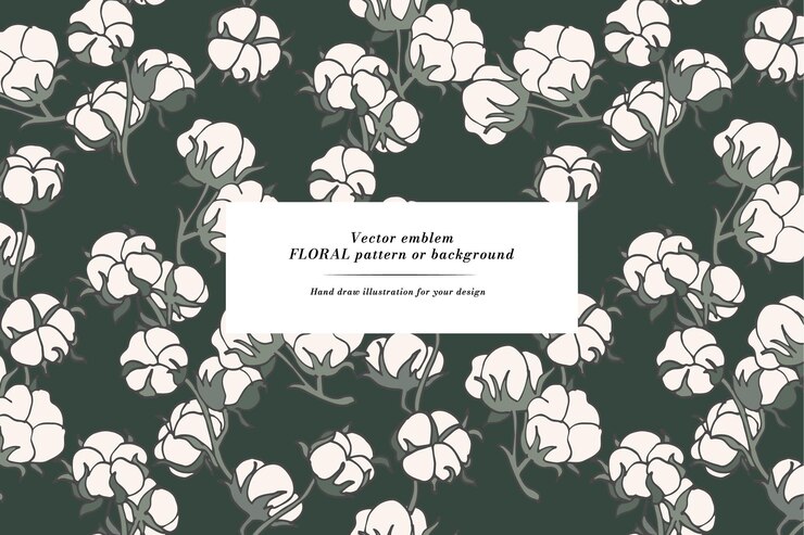 Tarjeta vintage con ramas de flores de algodón Corona floral Marco floral para floristería con diseños de etiquetas Tarjeta de felicitación floral de verano Fondo de flores para envases de cosméticos