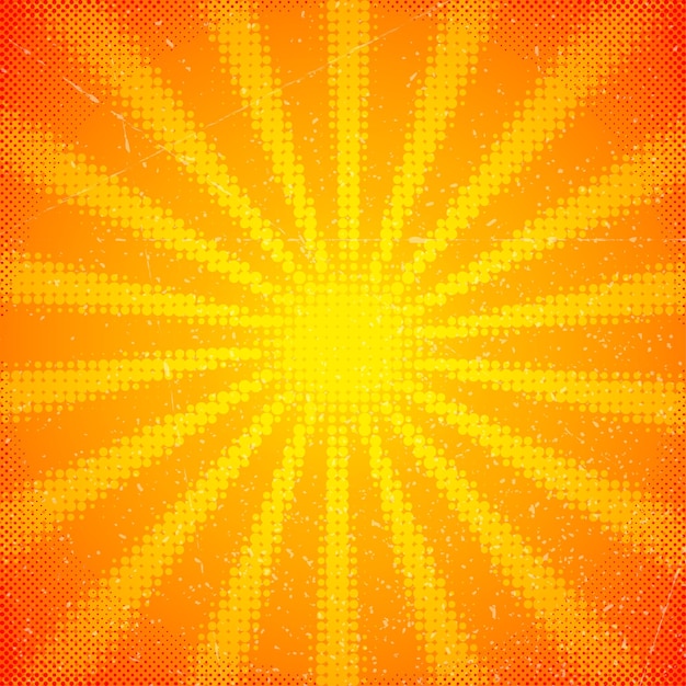 Tarjeta vintage con rayos de sol de semitono