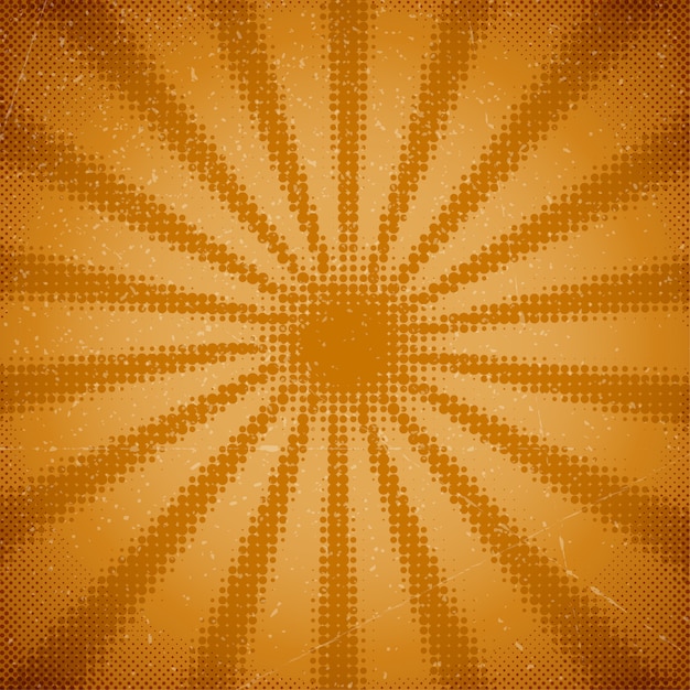 Tarjeta vintage con rayos de sol de semitono