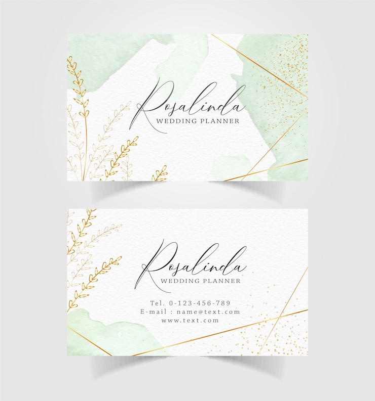 Vector tarjeta de visita con acuarela floral splash