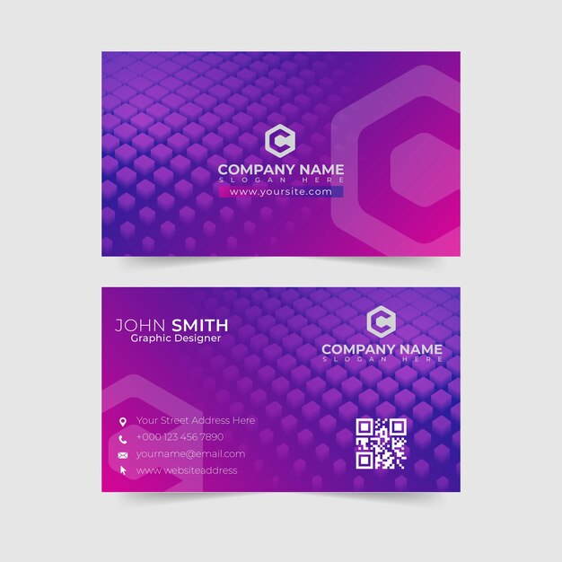 Tarjeta de visita azul abstracta con logo