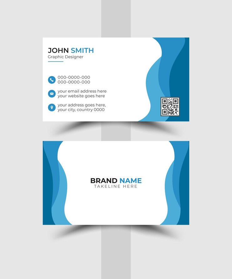 tarjeta de visita azul elegante