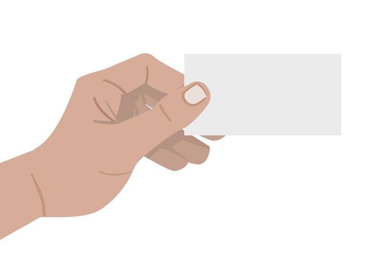 Vector tarjeta de visita en blanco con la mano el diseño se puede insertar en ella