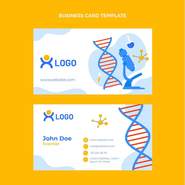 Vector tarjeta de visita de ciencia de diseño plano horizontal