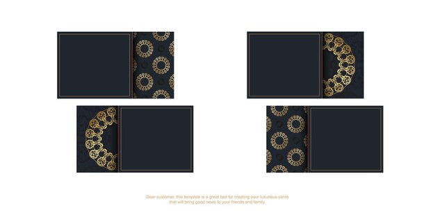 Tarjeta de visita en color negro con estampado dorado vintage para tu personalidad.