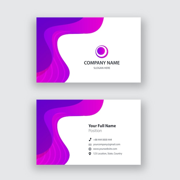 Tarjeta de visita colorida con forma creativa