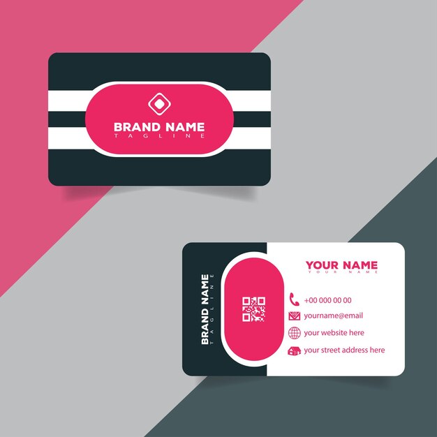 Tarjeta de visita corporativa o personal o plantilla de diseño de tarjeta de presentación