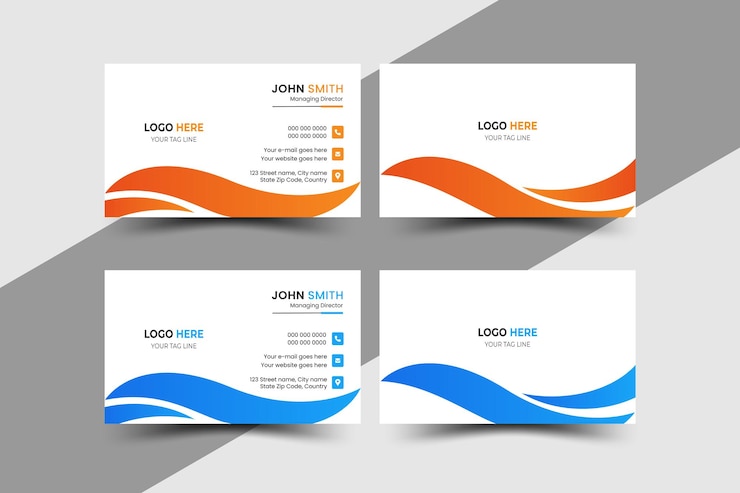 Tarjeta de visita creativa moderna de doble cara ilustración vectorial