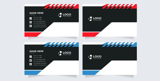 Vector tarjeta de visita creativa moderna y tarjeta de nombre, diseño de vector de plantilla limpio simple horizontal, diseño