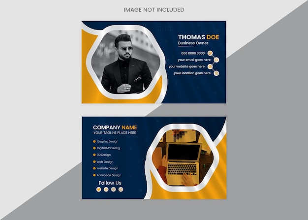 tarjeta de visita creativa moderna y tarjeta de nombre horizontal modo de diseño vectorial de plantilla simple y limpia