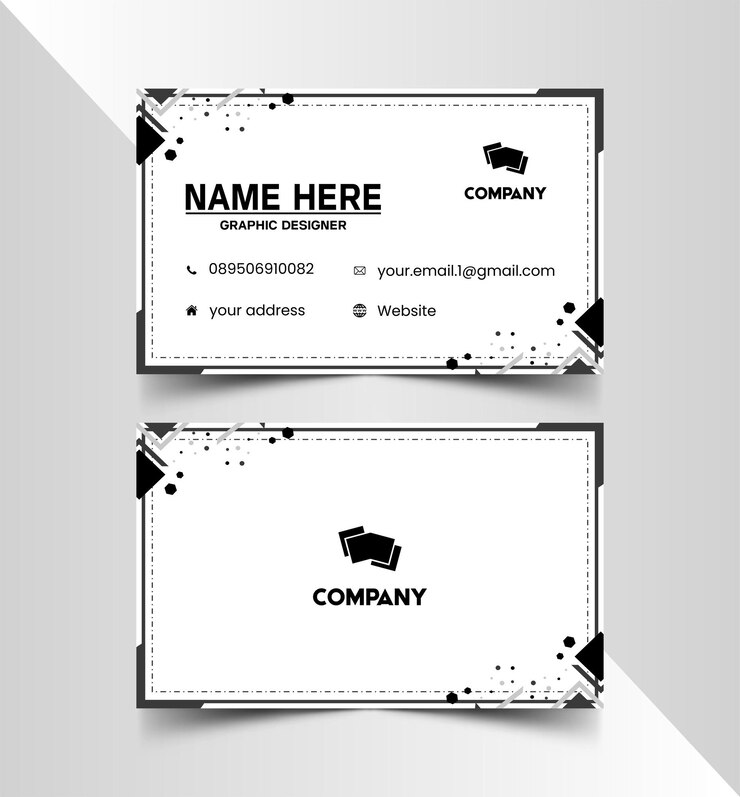 Vector tarjeta de visita con diseño en blanco y negro