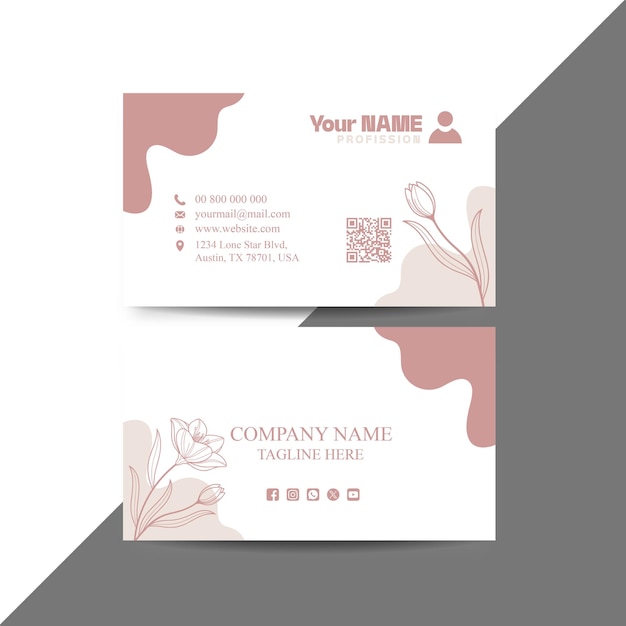 Tarjeta de visita con diseño de naturaleza