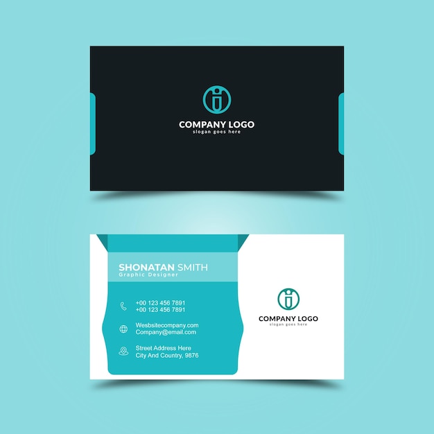 Tarjeta de visita de diseño profesional moderno Vector Premium