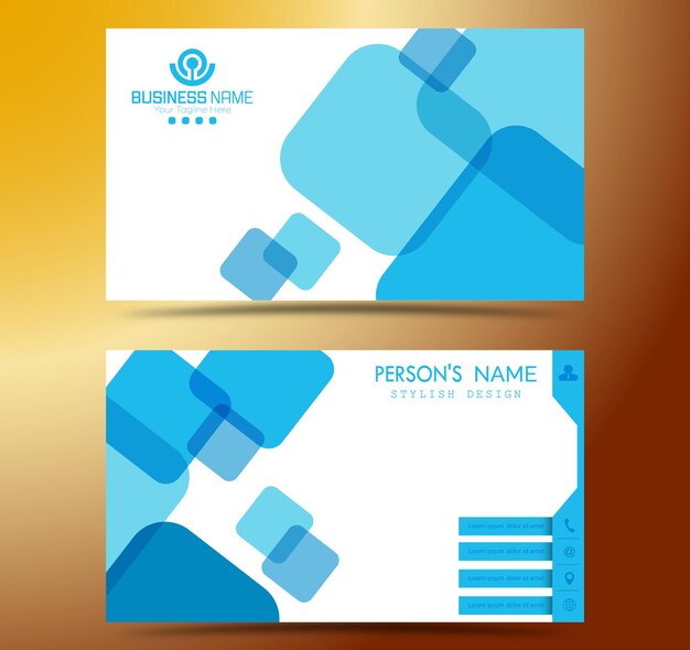 Tarjeta de visita Diseño de tarjetas de visita de dos caras plantilla de estilo corporativo y individual