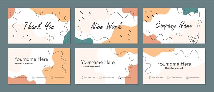 Vector tarjeta de visita de doble cara de moda con fondo de formas geométricas abstractas