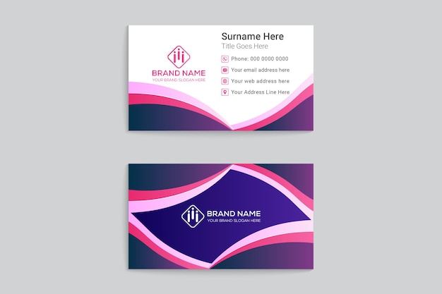 Tarjeta de visita elegante con color rojo