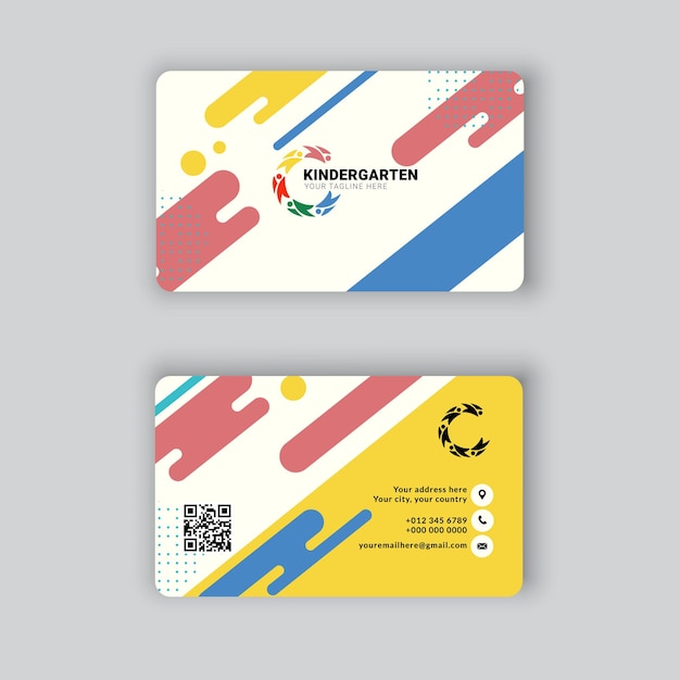 Tarjeta de visita elegante de vector libre diseño de tarjeta de marca de empresa de tarjeta de visita azul y blanca