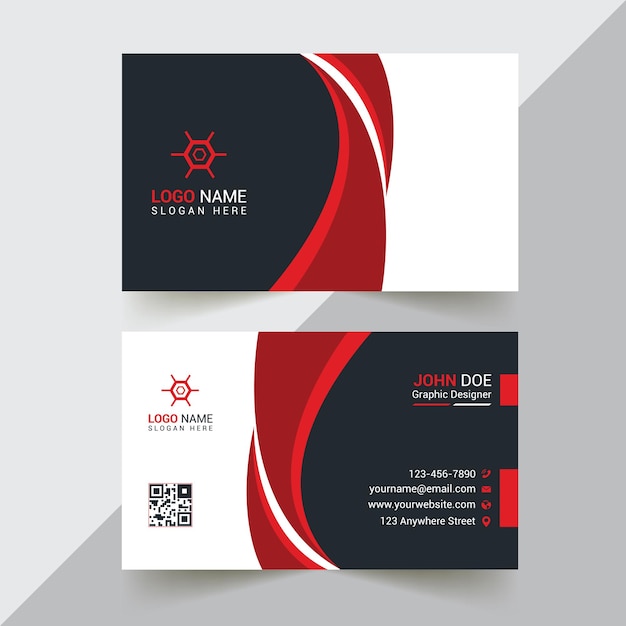Tarjeta de visita de la empresa en color rojo