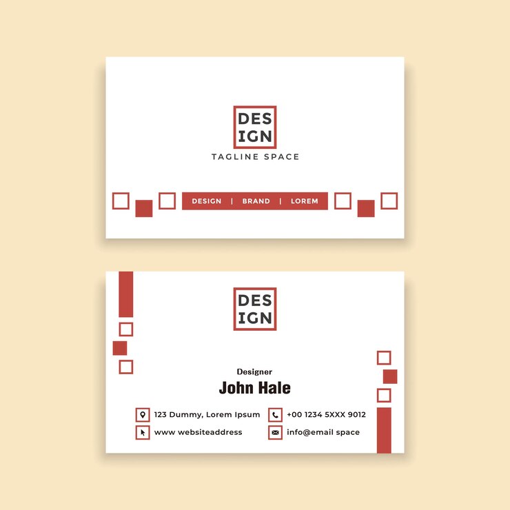 Tarjeta de visita de la empresa de diseño de bloques Vector_Red