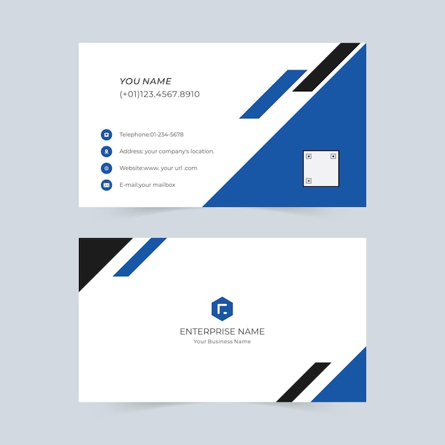 tarjeta de visita de empresa geométrica azul