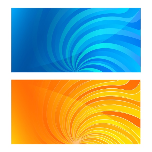Tarjeta de visita establece líneas de giro de banner horizontal fondo amarillo azul