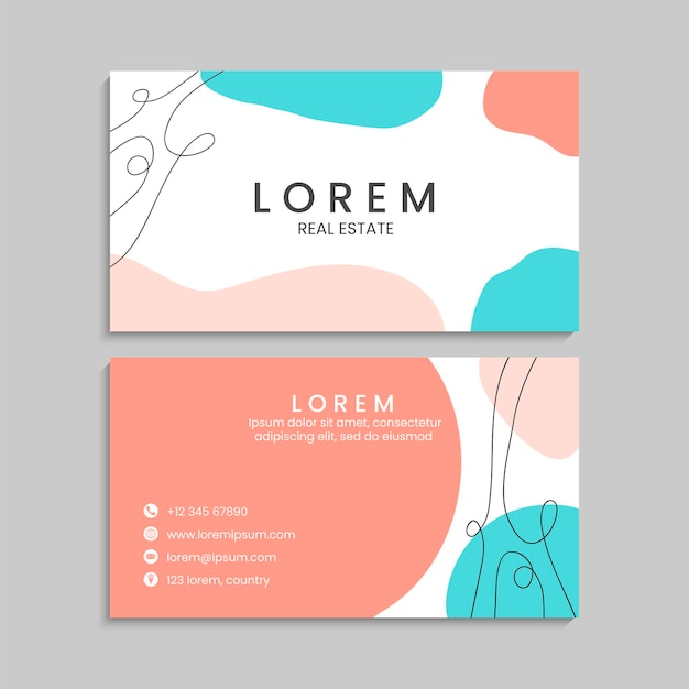 Tarjeta de visita con estilo abstracto.