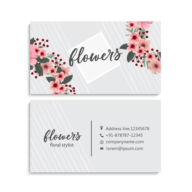 Tarjeta de visita hermosa del diseño floral