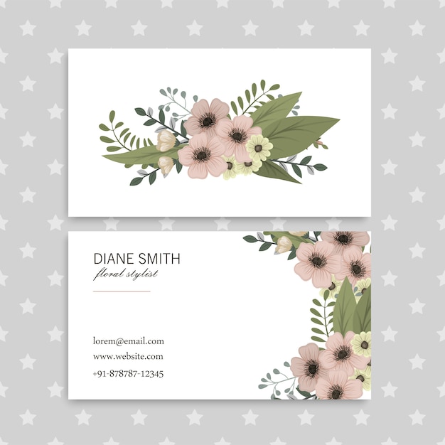 Tarjeta de visita con hermosas flores