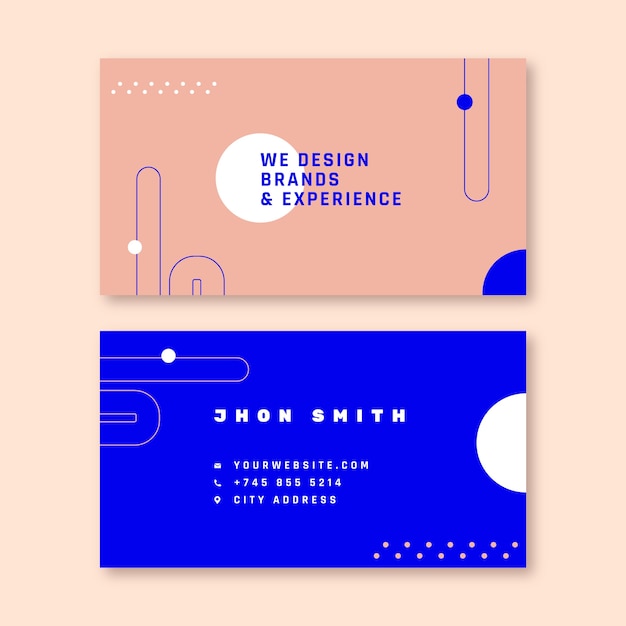 Tarjeta de visita horizontal de diseñador web de diseño plano
