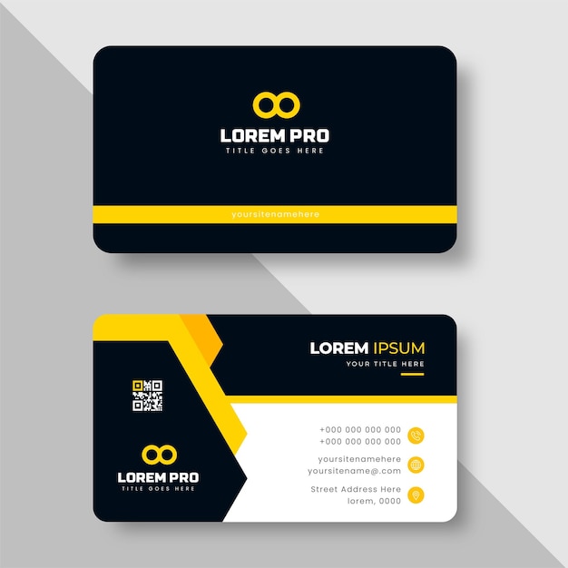 tarjeta de visita limpia simple y creativa moderna o plantilla de diseño de tarjeta de visita con formas únicas