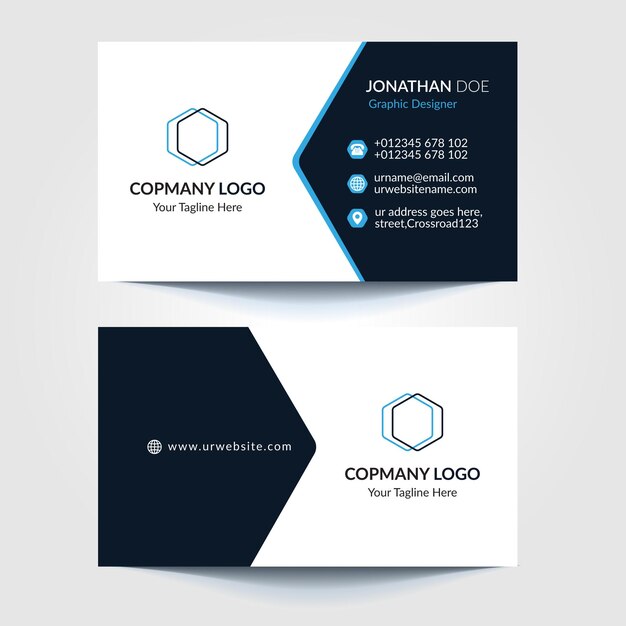 una tarjeta de visita con el logotipo del logotipo corporativo