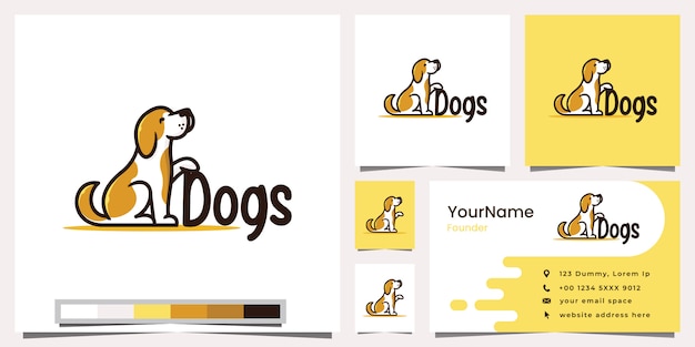 Vector tarjeta de visita del logotipo de los perros