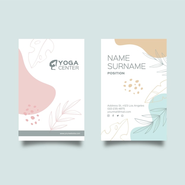 Tarjeta de visita de meditación y atención plena