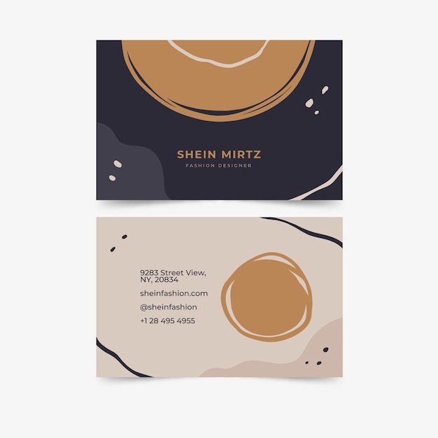 Tarjeta de visita mínima de diseño plano dibujado a mano